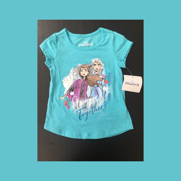 Disney Frozen Girls Short Sleeve T Shirt NWT Aqua Size 2T